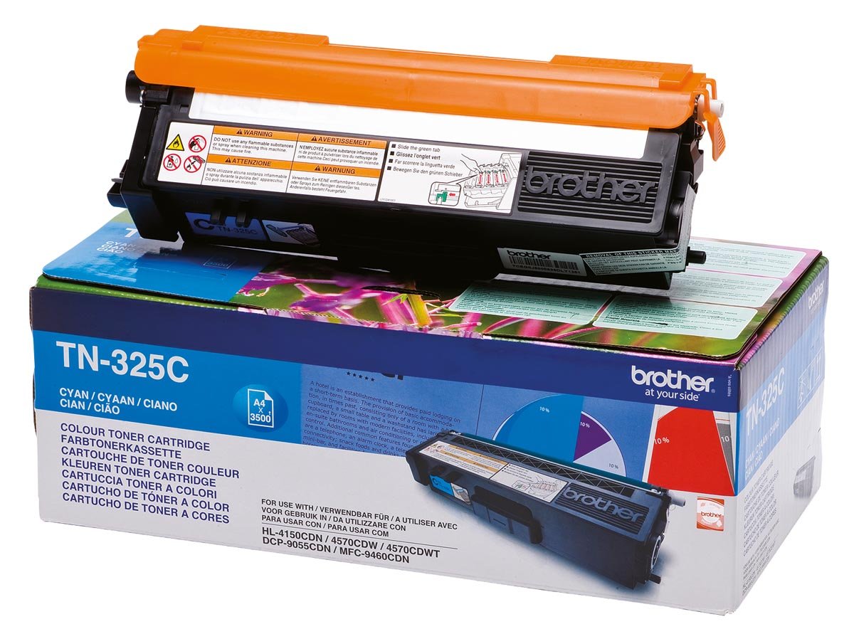 Brother toner, 3.500 pagina&apos;s, OEM TN-325C, cyaan afbeelding