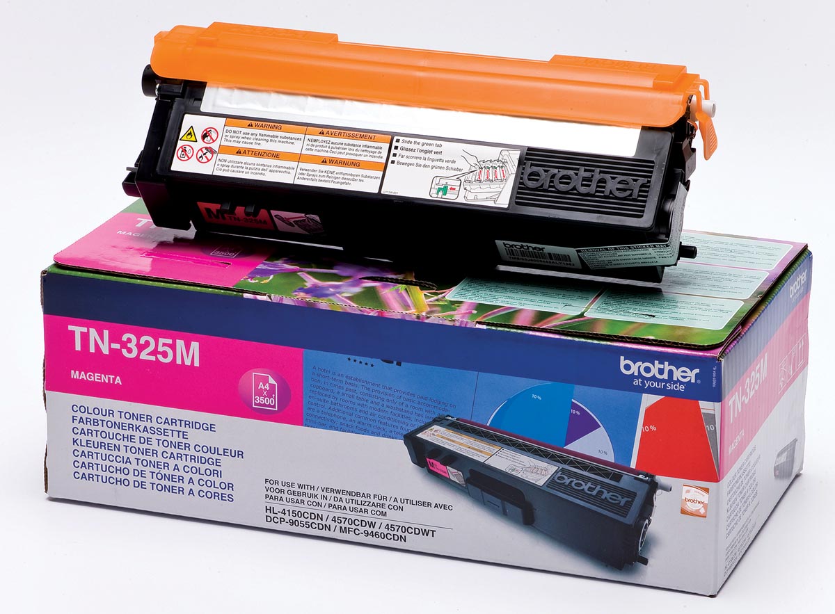 Brother toner, 3.500 pagina's, OEM TN325M, magenta Brother toner, 3.500 pagina's, OEM TN325M, magenta