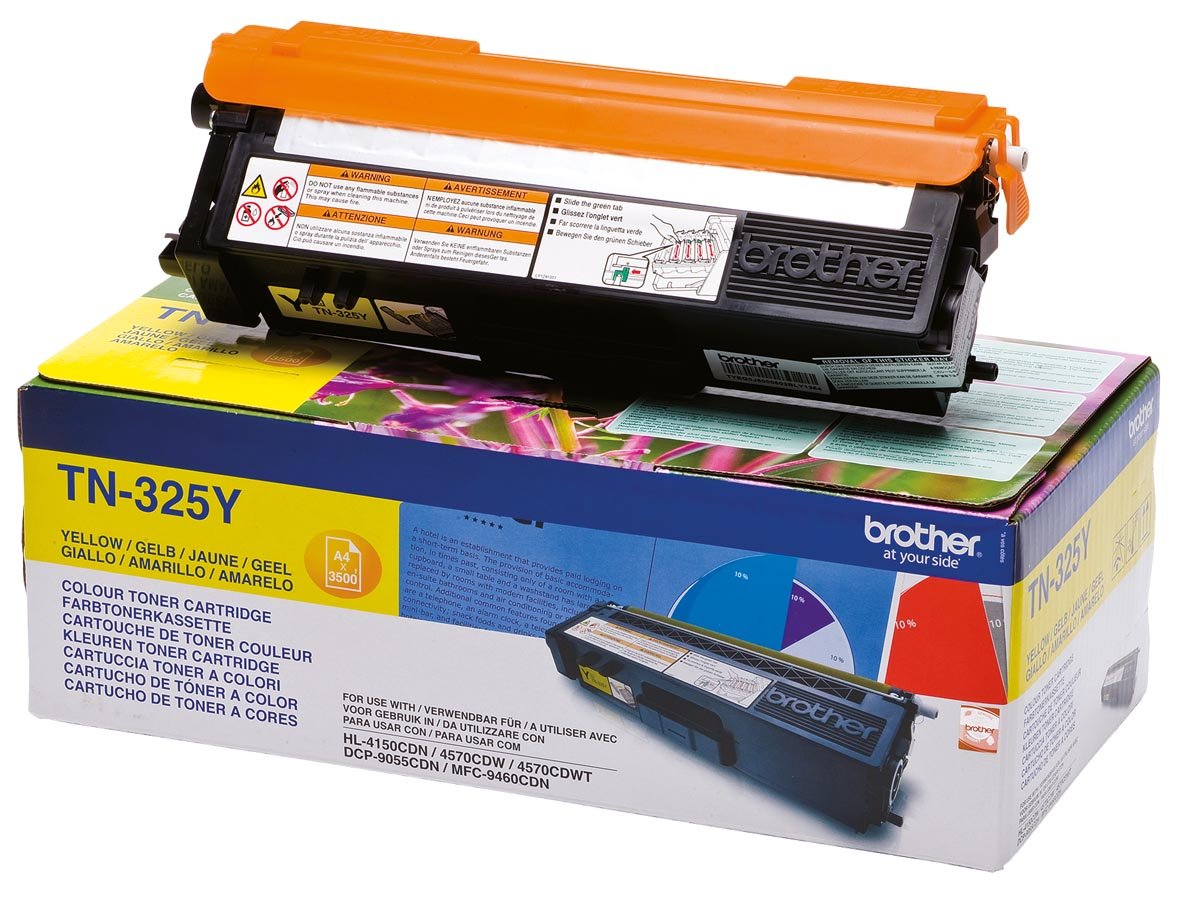 Brother toner, 3.500 pagina&apos;s, OEM TN-325Y, geel afbeelding