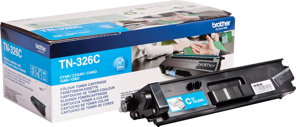 Brother toner, 3.500 pagina's, OEM TN-326C, cyaan Brother toner, 3.500 pagina's, OEM TN-326C, cyaan
