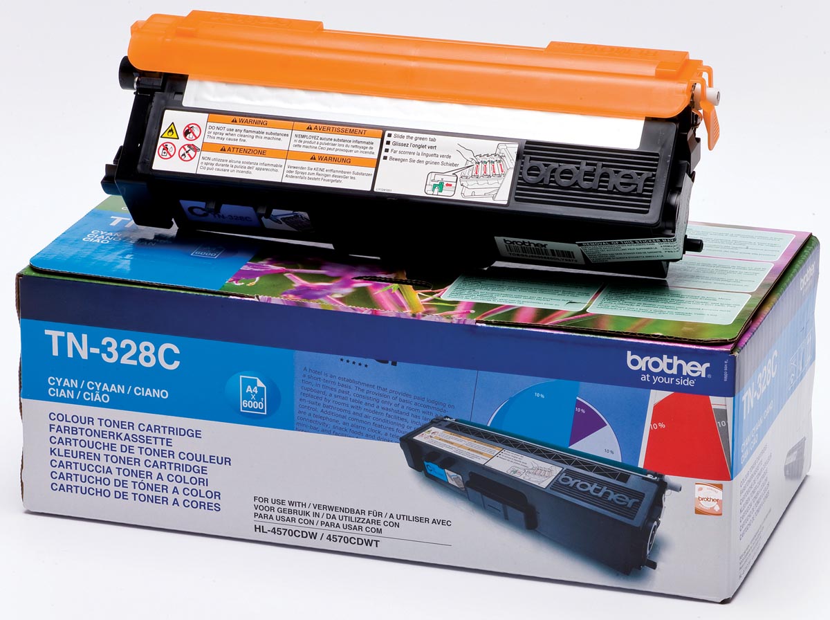 Brother toner, 6.000 pagina's, OEM TN-328C, cyaan