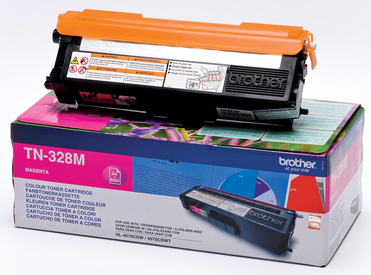 Brother toner, 6.000 pagina's, OEM TN328M, magenta