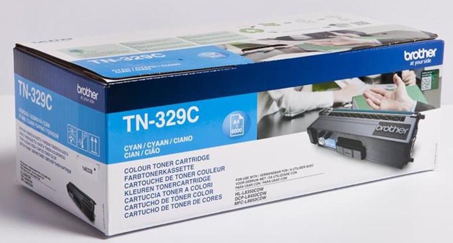 Brother toner, 6.000 pagina&apos;s, OEM TN-329C, cyaan