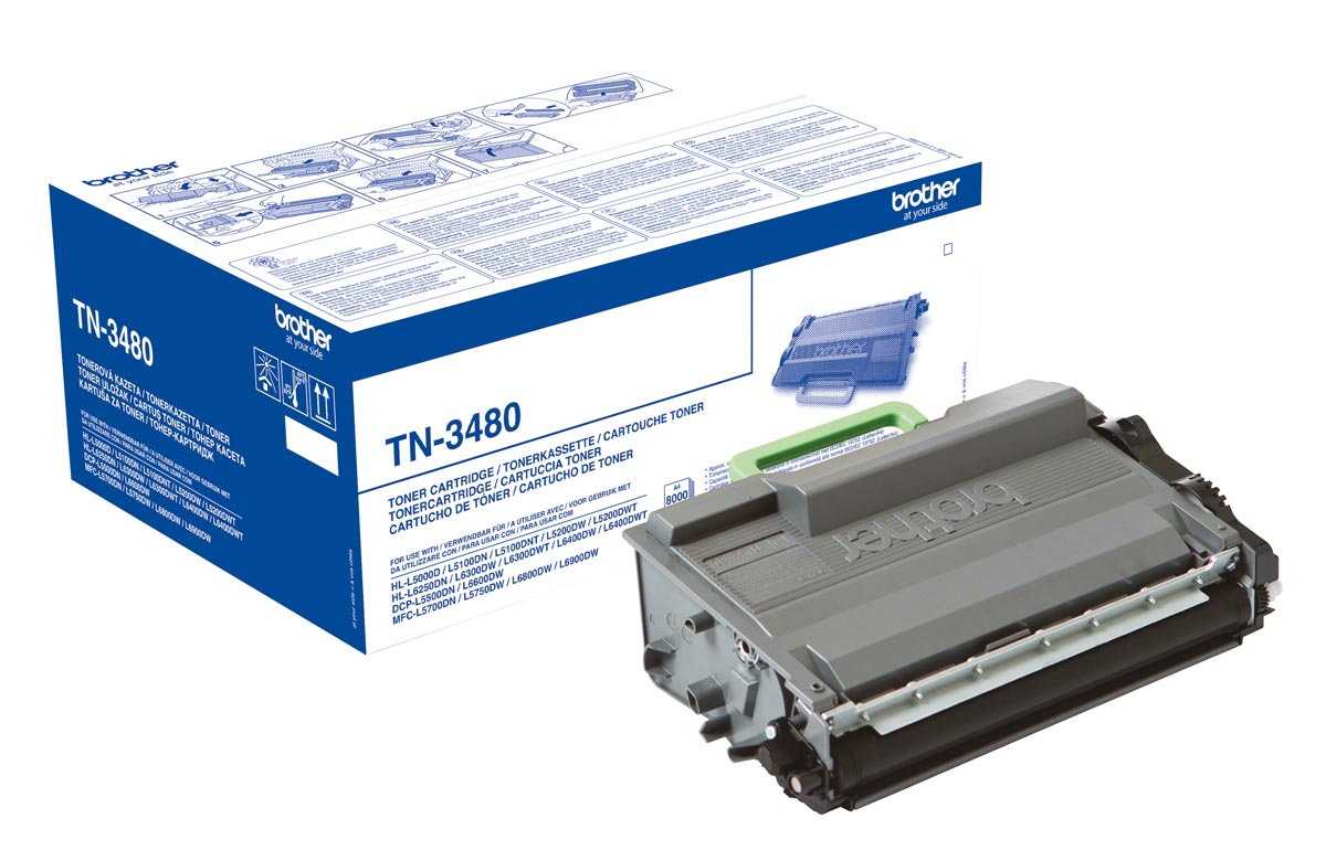 Brother toner, 8.000 pagina&apos;s, OEM TN-3480, zwart afbeelding