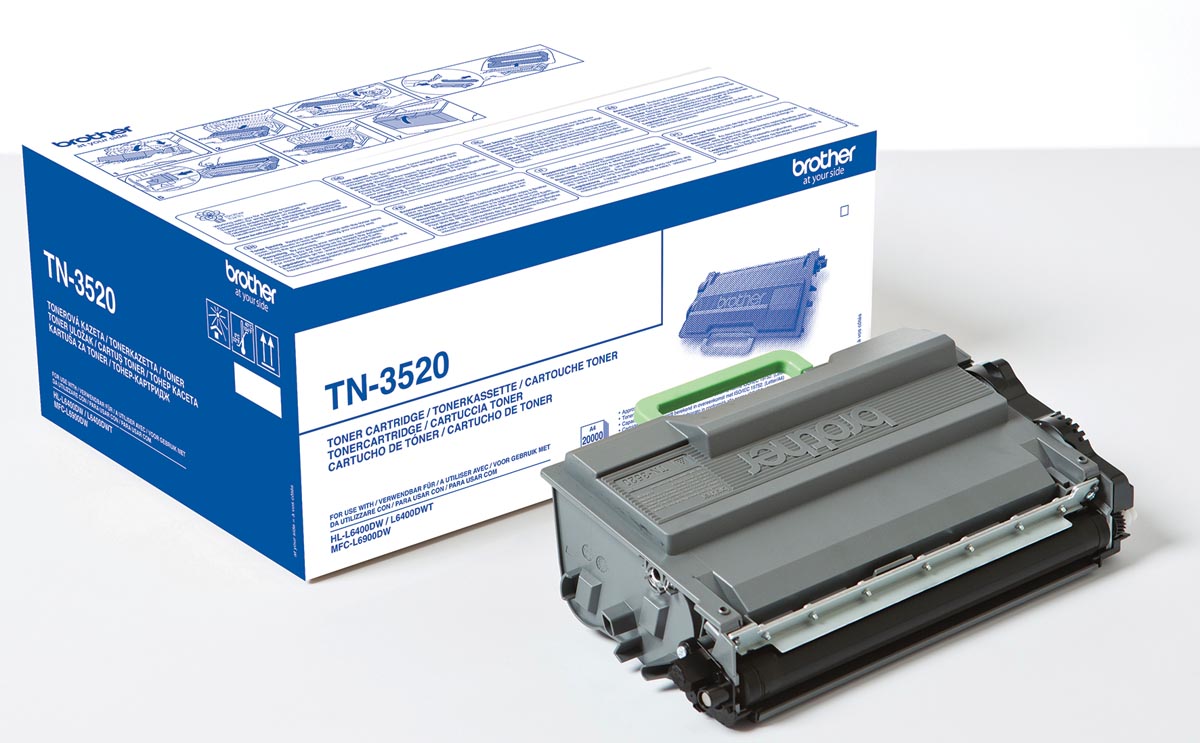 Brother toner, 20.000 pagina's, OEM TN-3520, zwart Brother toner, 20.000 pagina's, OEM TN-3520, zwart