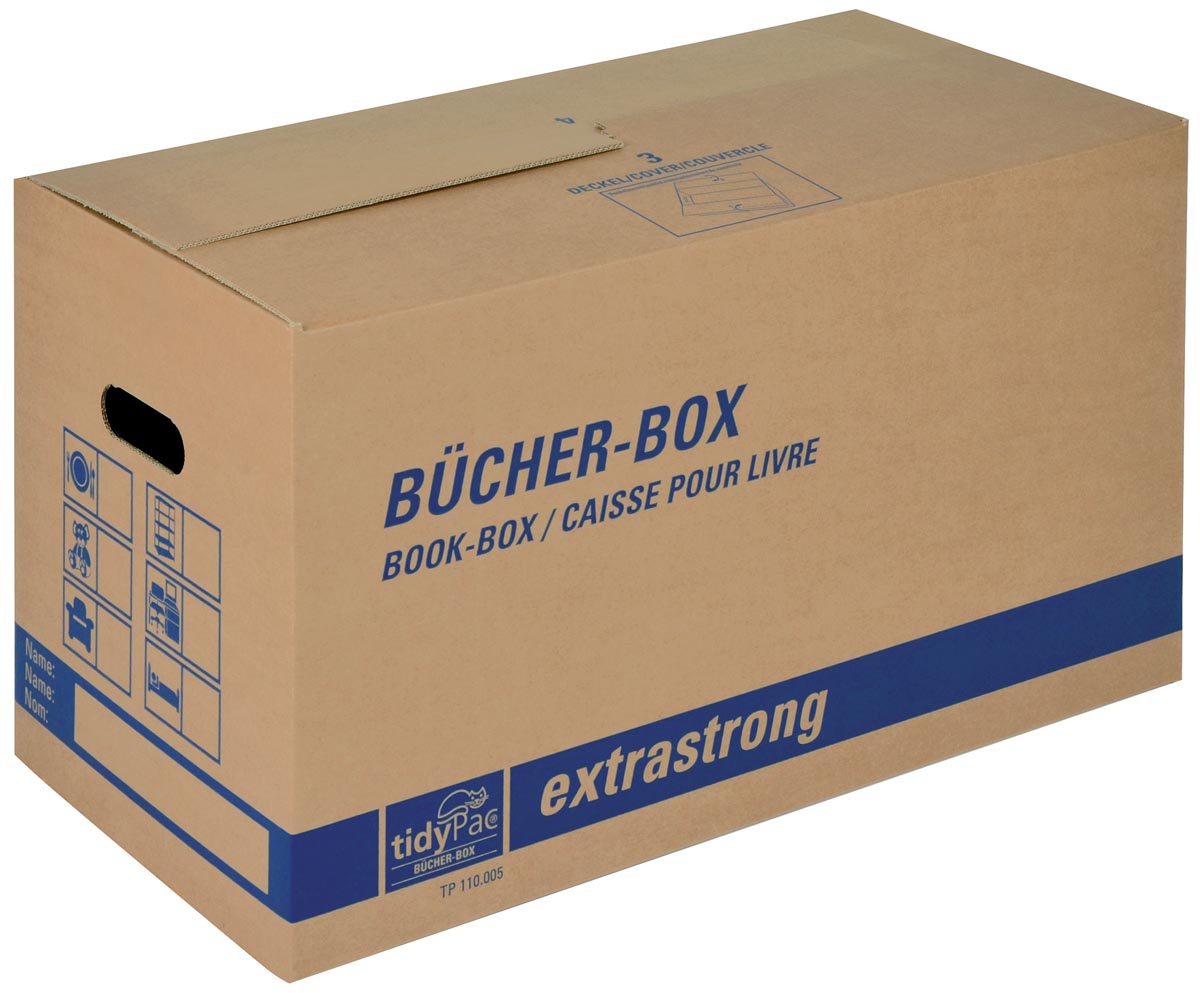 Tidypac boekendoos, ft 56 x 29,3 x 33 cm, bruin afbeelding