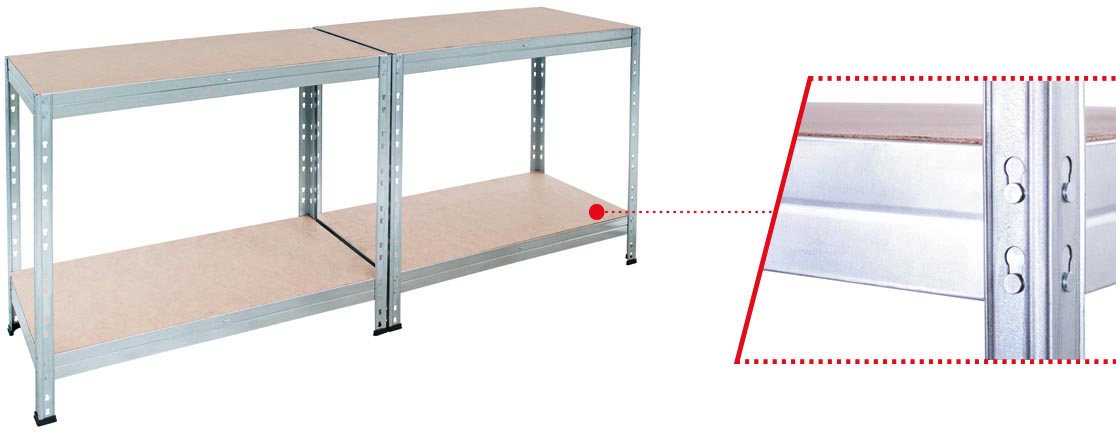 AR Shelving rek Rivet Stabil, ft 180 x 90 x 40 cm, 5 legborden uit HDF, gegalvaniseerd AR Shelving rek Rivet Stabil, ft 180 x 90 x 40 cm, 5 legborden uit HDF, gegalvaniseerd