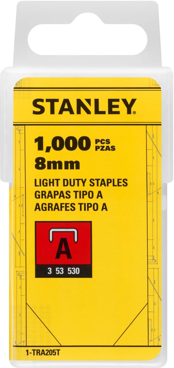 Stanley nietjes type A, 8 mm, doos van 1.000 nietjes afbeelding
