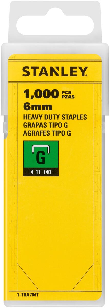 Stanley nietjes type G, 6 mm, doos van 1.000 nietjes afbeelding