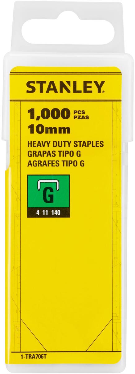 Stanley nietjes type G, 10 mm, doos van 1.000 nietjes afbeelding