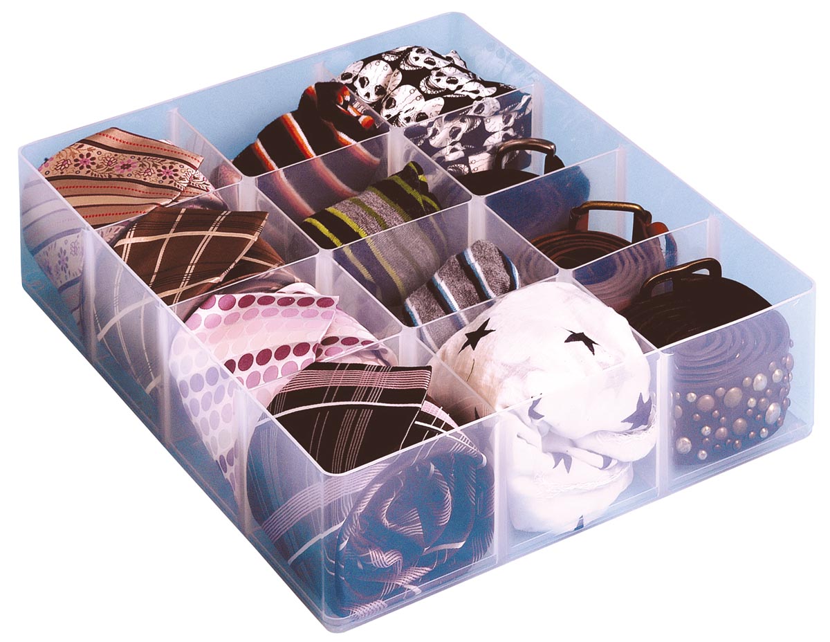 Really Useful Box, office divider met 12 vakjes, transparant afbeelding