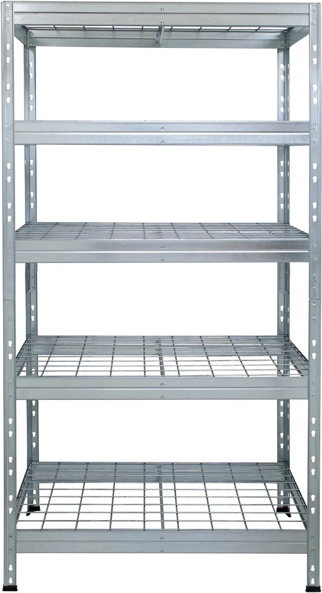 AR Shelving rek Wire Rivet, ft 180 x 90 x 45 cm, 5 legborden uit mesh metaal, gegalvaniseerd