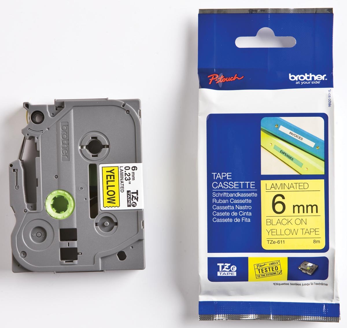 Brother TZe tape voor P-Touch 6 mm, zwart op geel afbeelding