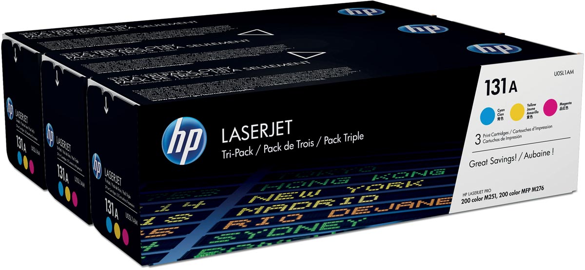 HP toner 131A, 1 800 pagina&apos;s, OEM U0SL1AM, 3 kleuren afbeelding