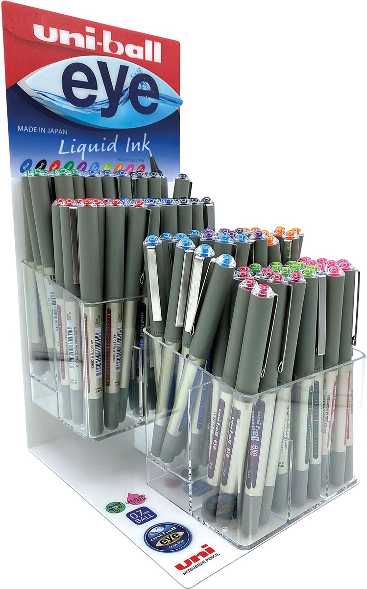 Uni-ball Eye Fine, roller 0,7mm, assorti, display van 120 stuks