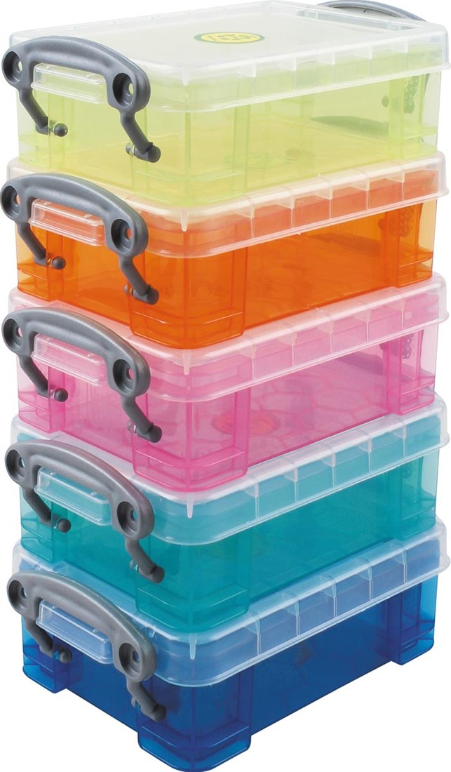 Opbergbox Really Useful 0.7 liter 155x100x80mm transparant wit - Office