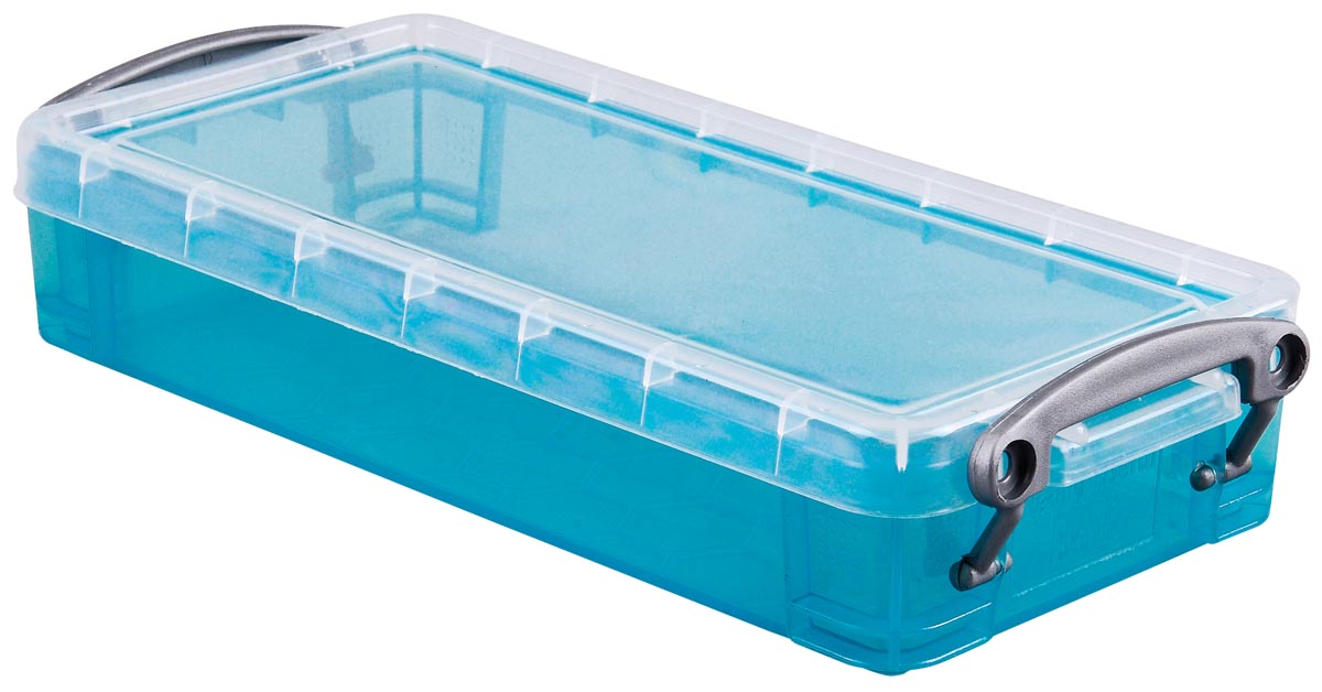 Really Useful Box 0,55 liter, transparant helblauw afbeelding