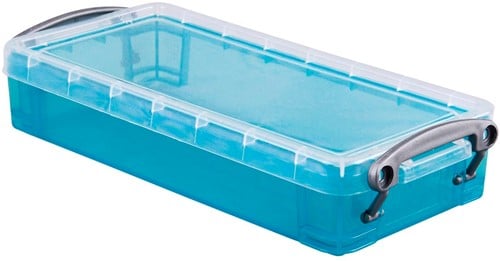 Really Useful Box 0,55 liter, transparant helblauw
