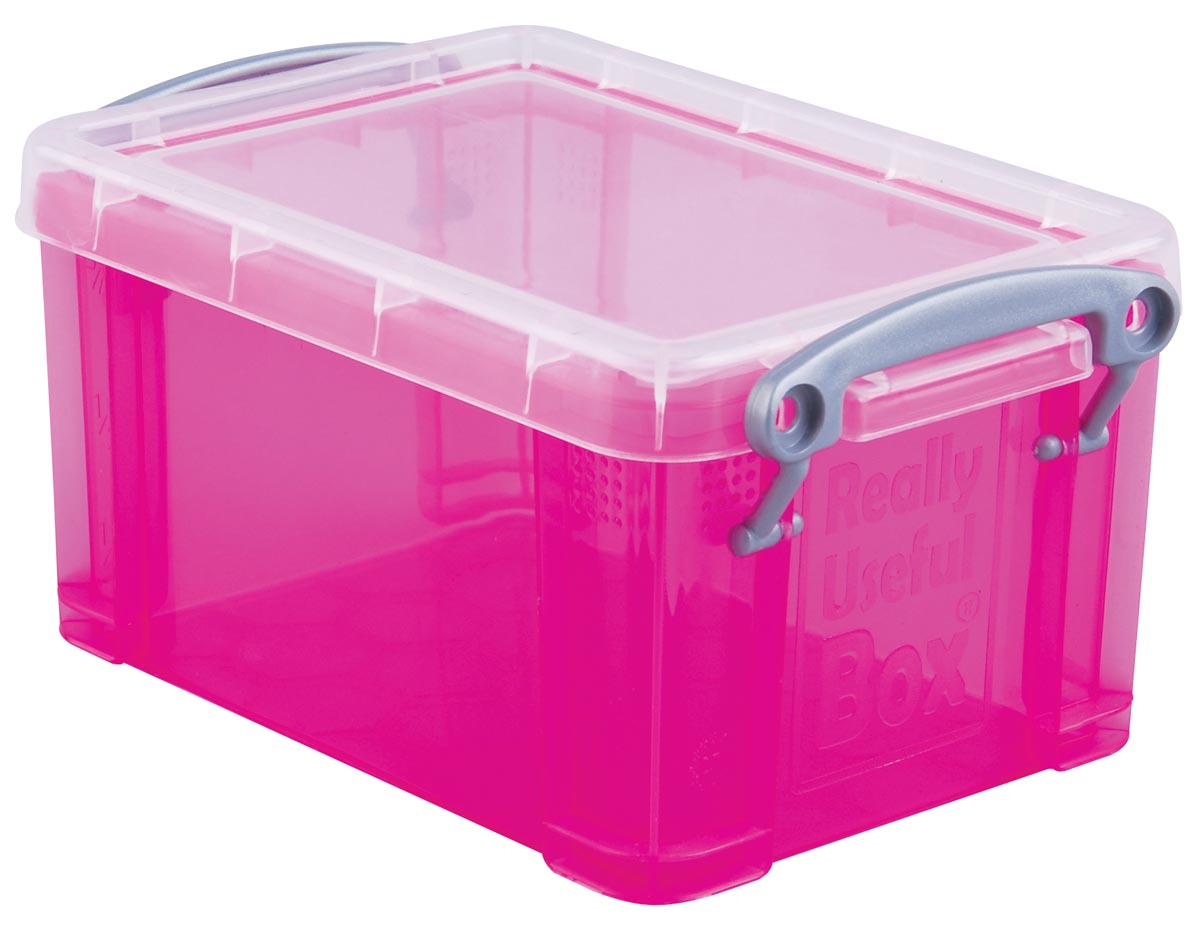 Really Useful Box 0,7 liter, transparant helroze afbeelding