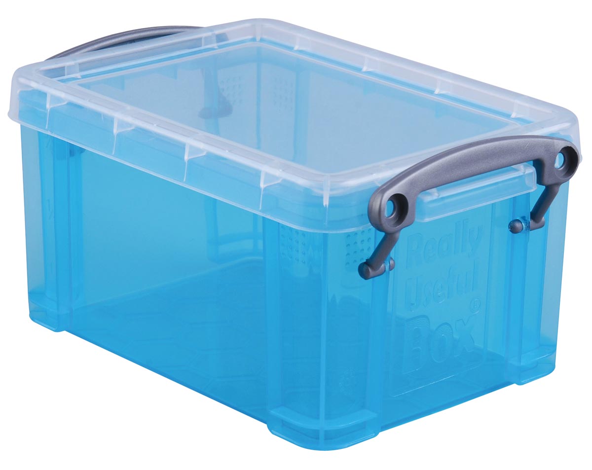 Really Useful Box 0,7 liter, transparant helblauw afbeelding