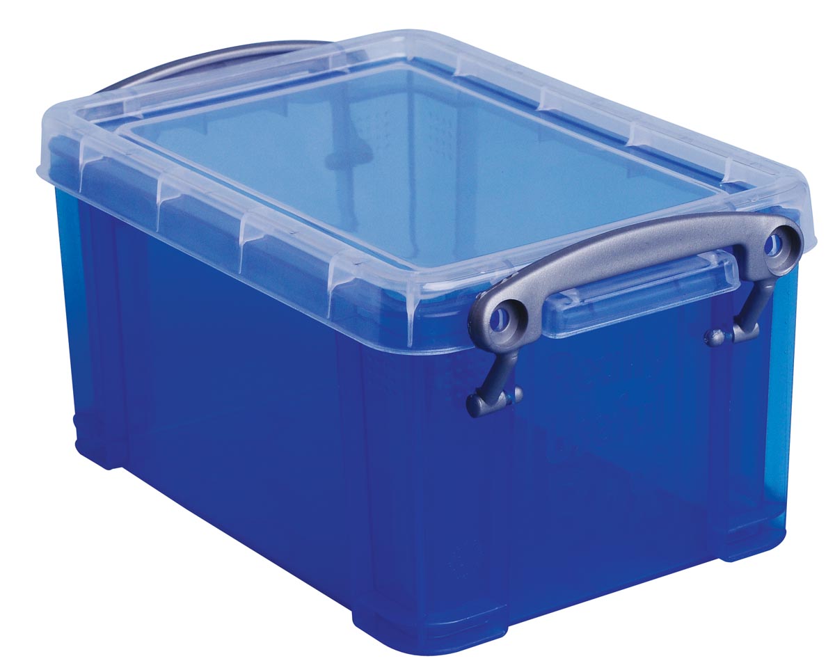 Really Useful Box 0,7 liter, transparant blauw afbeelding
