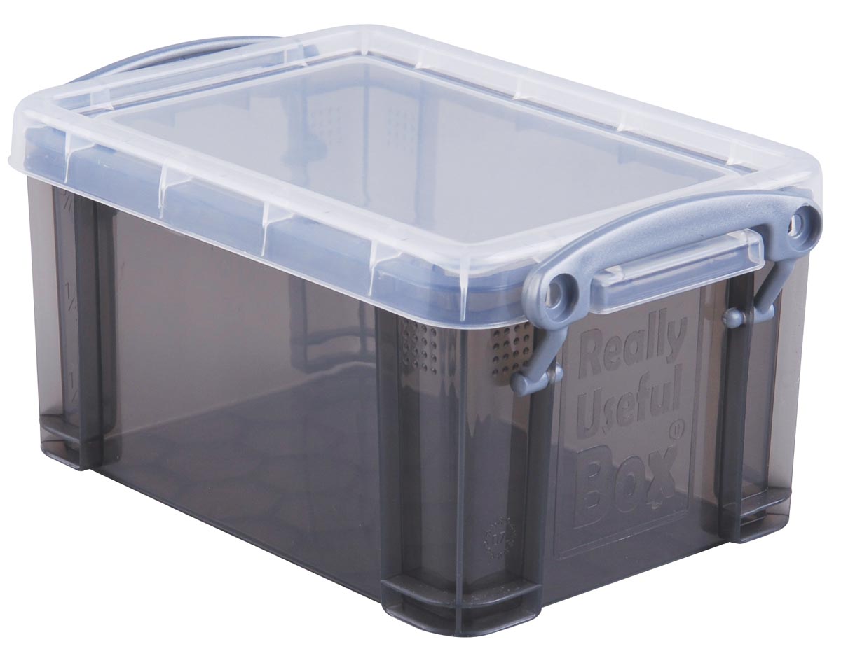 Really Useful Box 0,7 liter, transparant smoke afbeelding