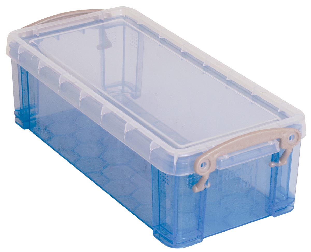 Really Useful Box 0,9 liter, transparant blauw afbeelding