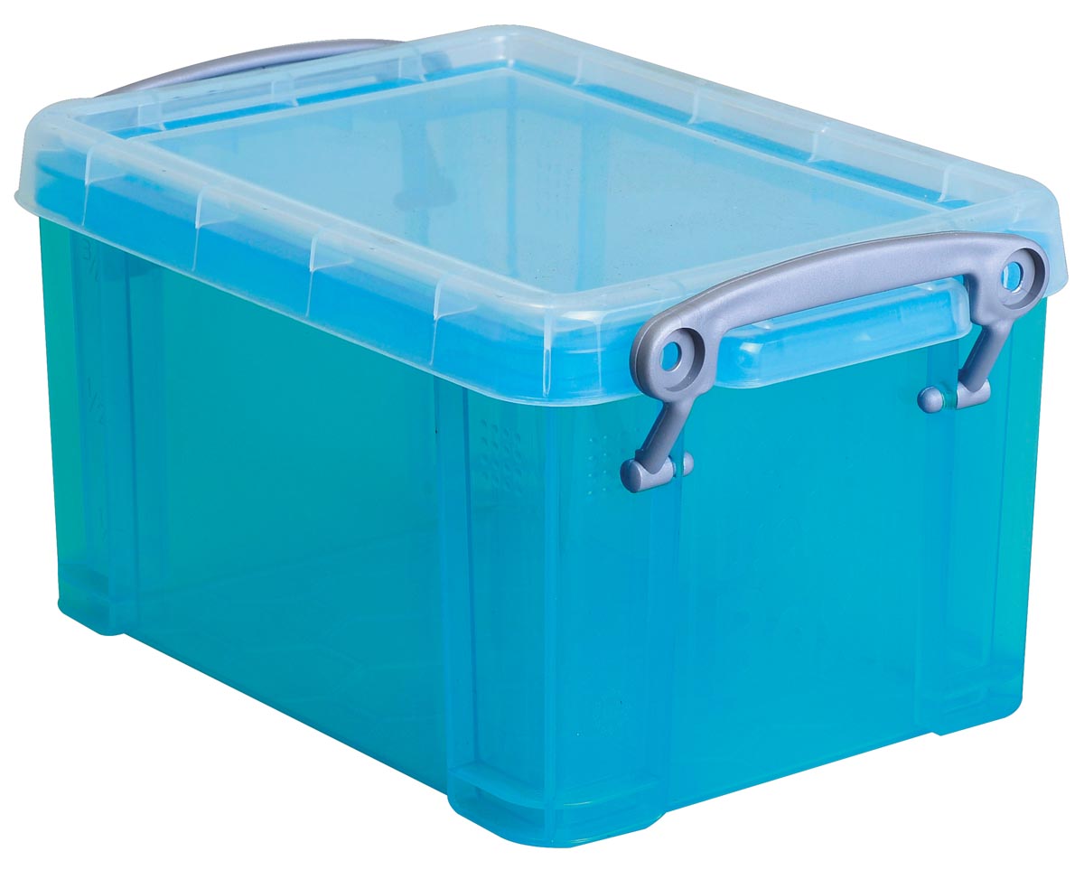 Really Useful Box opbergdoos 1,6 liter, transparant helblauw afbeelding