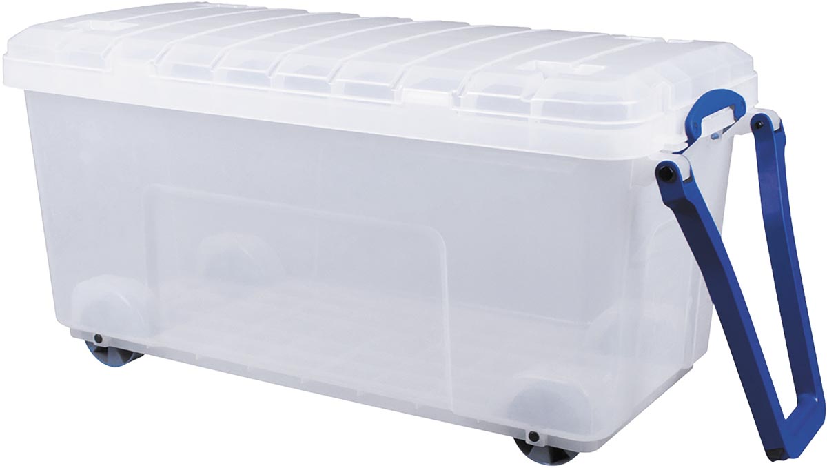 Really Useful Box opbergkoffer op wieltjes 160 l, transparant afbeelding