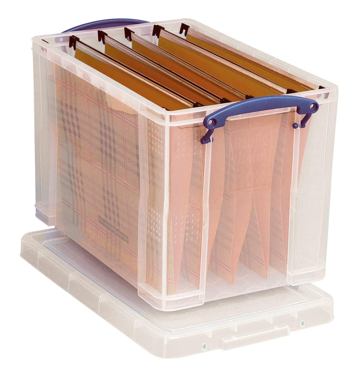 Really Useful Box opbergdoos 19 liter hangmappenkoffer, transparant afbeelding