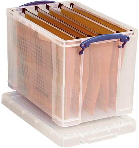 Really Useful Box opbergdoos 19 liter hangmappenkoffer, transparant