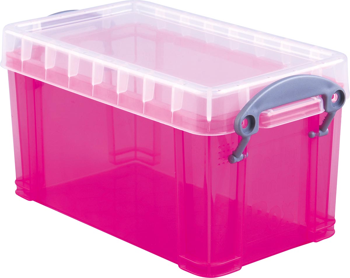 Really Useful Box opbergdoos 2,1 liter, transparant roze afbeelding