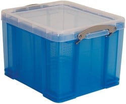 Really Useful Box opbergdoos 35 liter, transparant, blauw