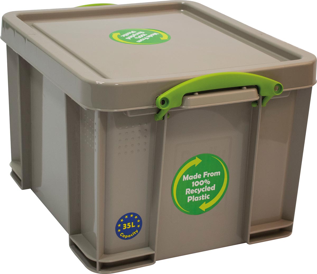 Really Useful Box opbergdoos 35 liter, gerecycleerd, grijs afbeelding
