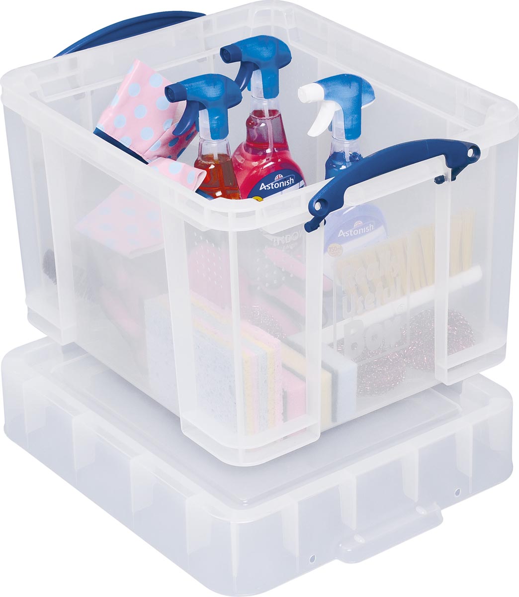 Really Useful Box opbergdoos 35 liter XL, transparant, voor het opbergen van medium LP&apos;s afbeelding