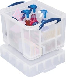 Really Useful Box opbergdoos 35 liter XL, transparant, voor het opbergen van medium LP's