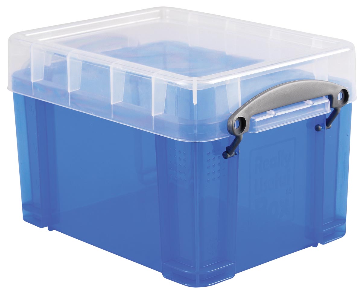 Really Useful Box opbergdoos 3 liter, transparant blauw afbeelding
