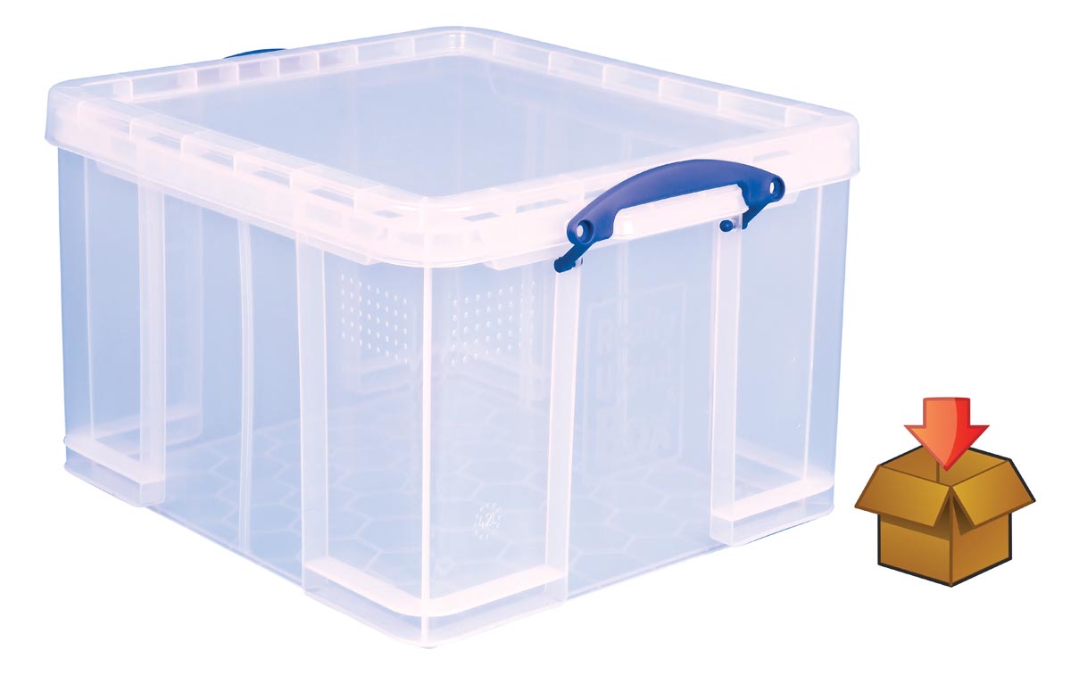 Really Useful Box 42 liter, transparant, per stuk verpakt in karton afbeelding
