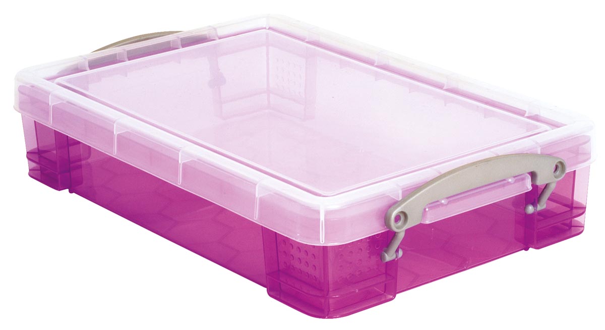 Really Useful Box opbergdoos 4 liter, transparant paars afbeelding