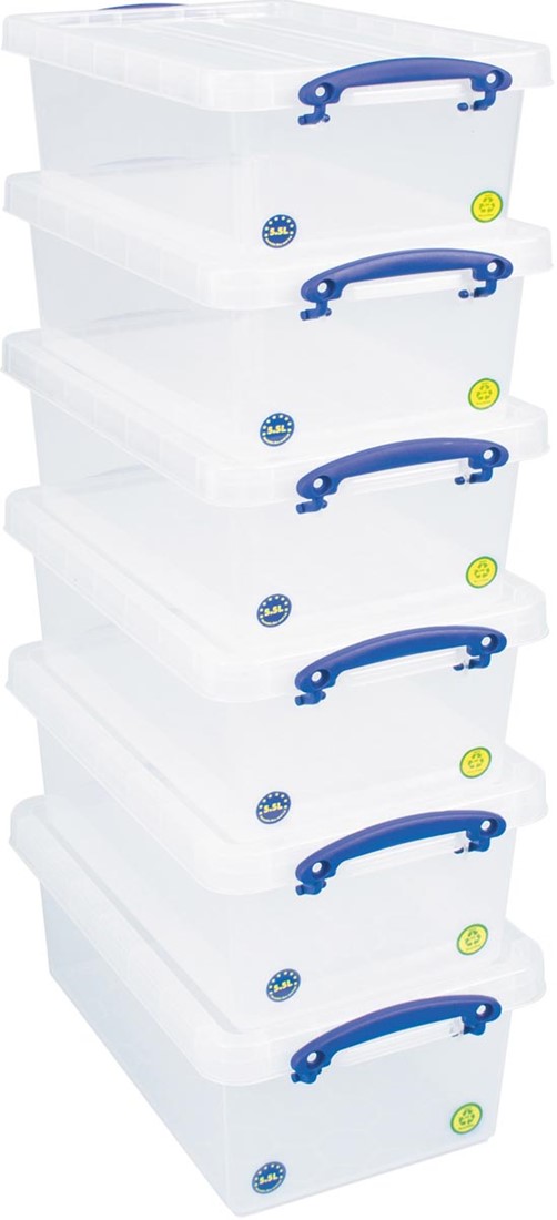 Boîte de rangement Really Useful Box Plastique 4 L Transparent 25,5 x 39,5 x 8,8 cm | Viking Direct Switzerland