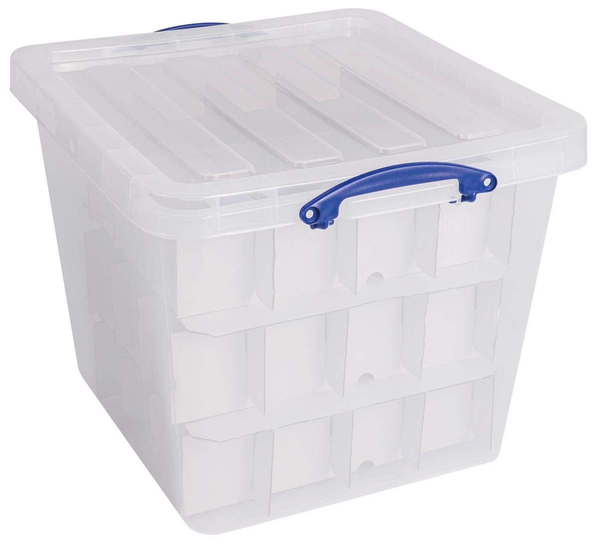 Really Useful Box opbergdoos, 60 l, met inzetbakje, transparant afbeelding