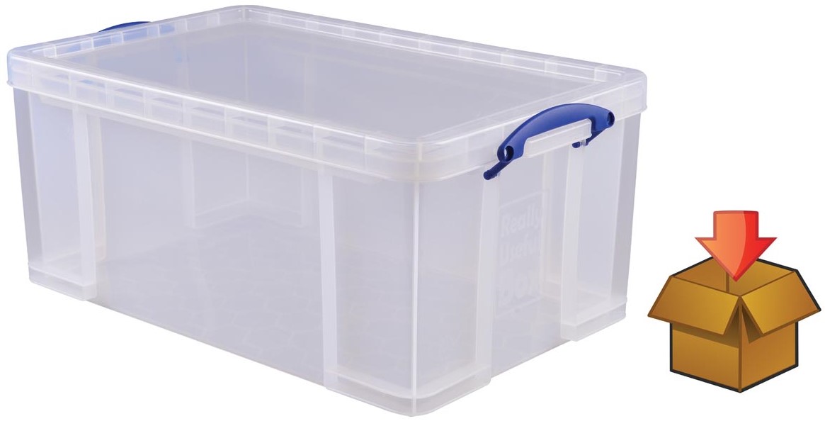 Really Useful Box 64 liter transparant per stuk verpakt in