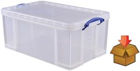 Really Useful Box 64 liter, transparant, per stuk verpakt in karton
