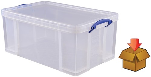 Really Useful Box 64 liter, transparant, per stuk verpakt in karton