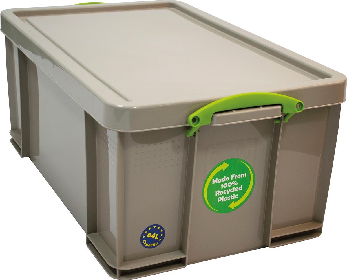Really Useful Box opbergdoos 64 liter, gerecycleerd, grijs bij VindiQ