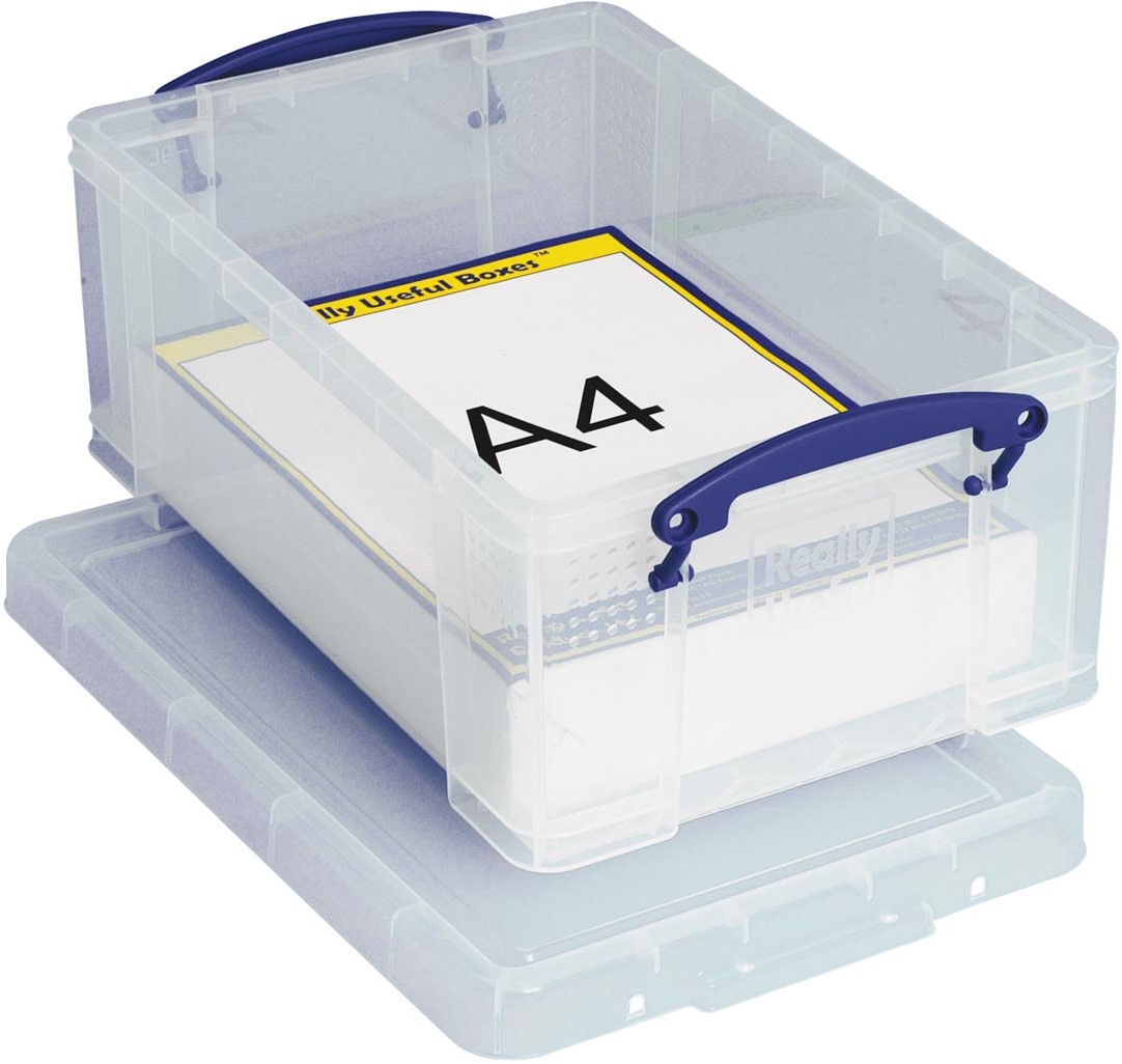 Really Useful Box 9 liter, transparant bij VindiQ Office