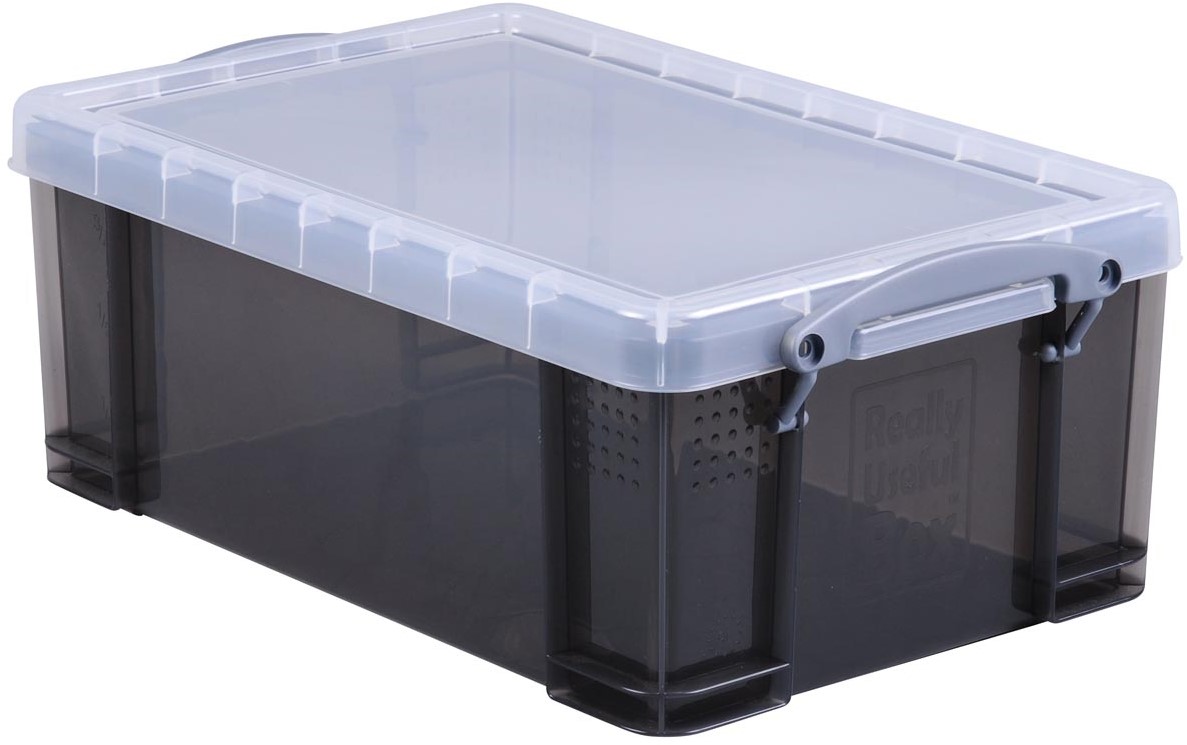 Really Useful Box 9 liter, transparant smoke bij VindiQ Office