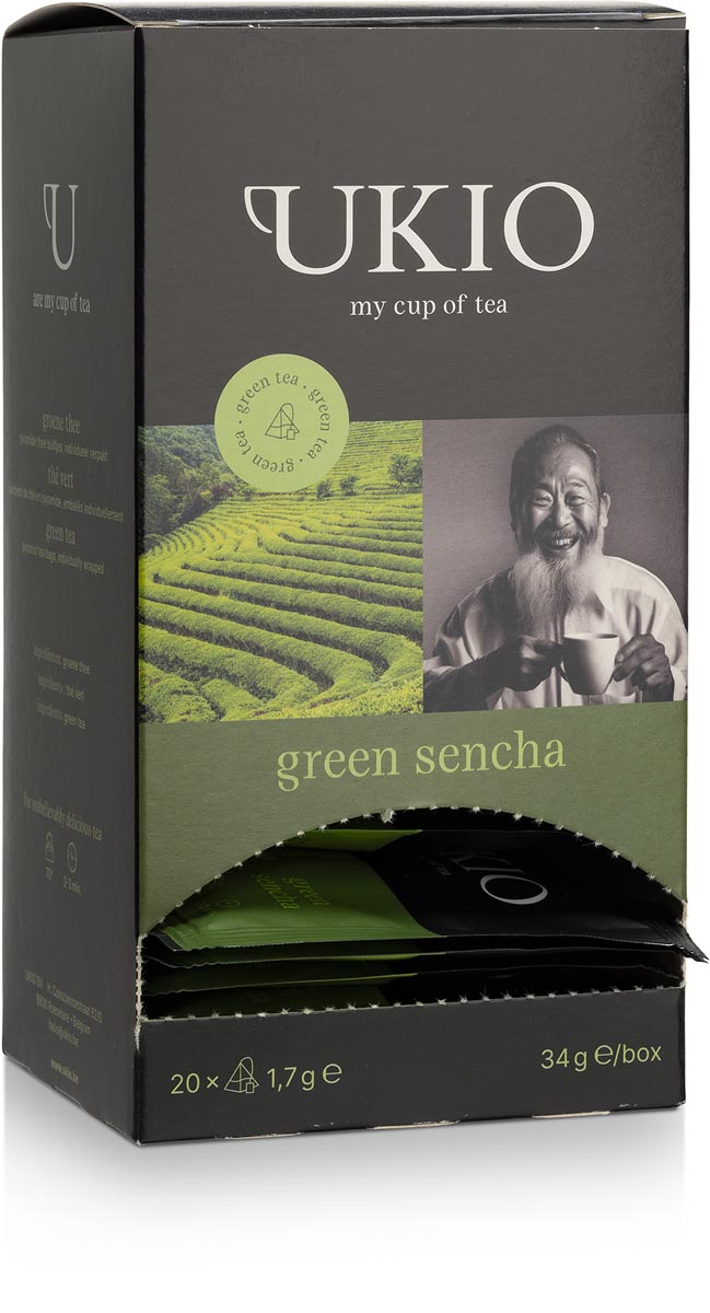 UKIO groene thee Sencha, individueel verpakt, pak van 20 stuks
