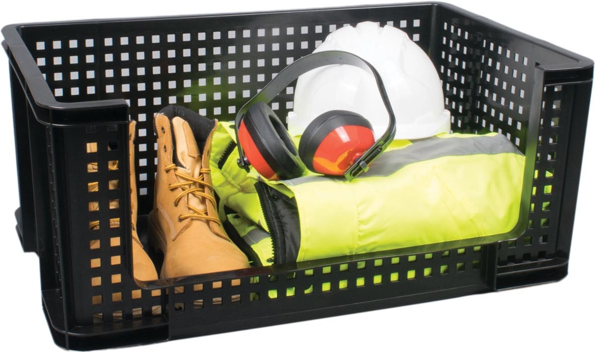 Really Useful Box opbergmand 64 liter, zwart bij VindiQ Office