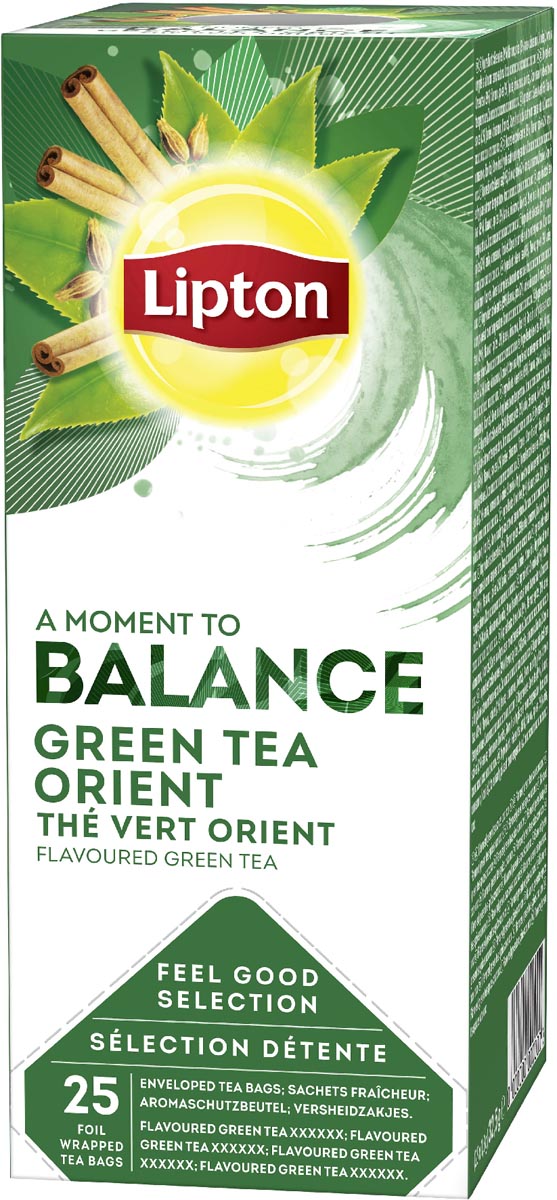 Lipton thee Feel Good Selection, groene thee Orient, doos van 25 zakjes afbeelding
